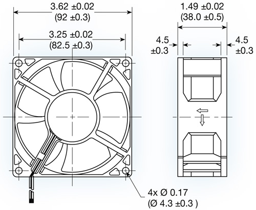 Part number MC9238X24B-FSR Product Type DC Axial Fan from Manufacturer Mechatronics, Inc 